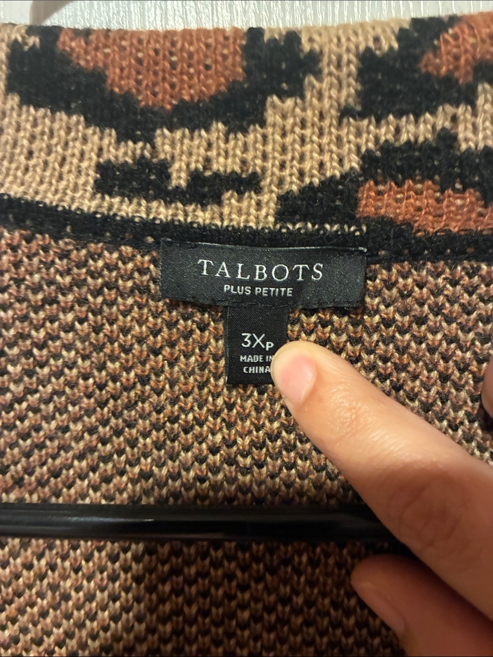 Talbots Black and Brown Patterned Wool Blend Blazer - Picture 4 of 5